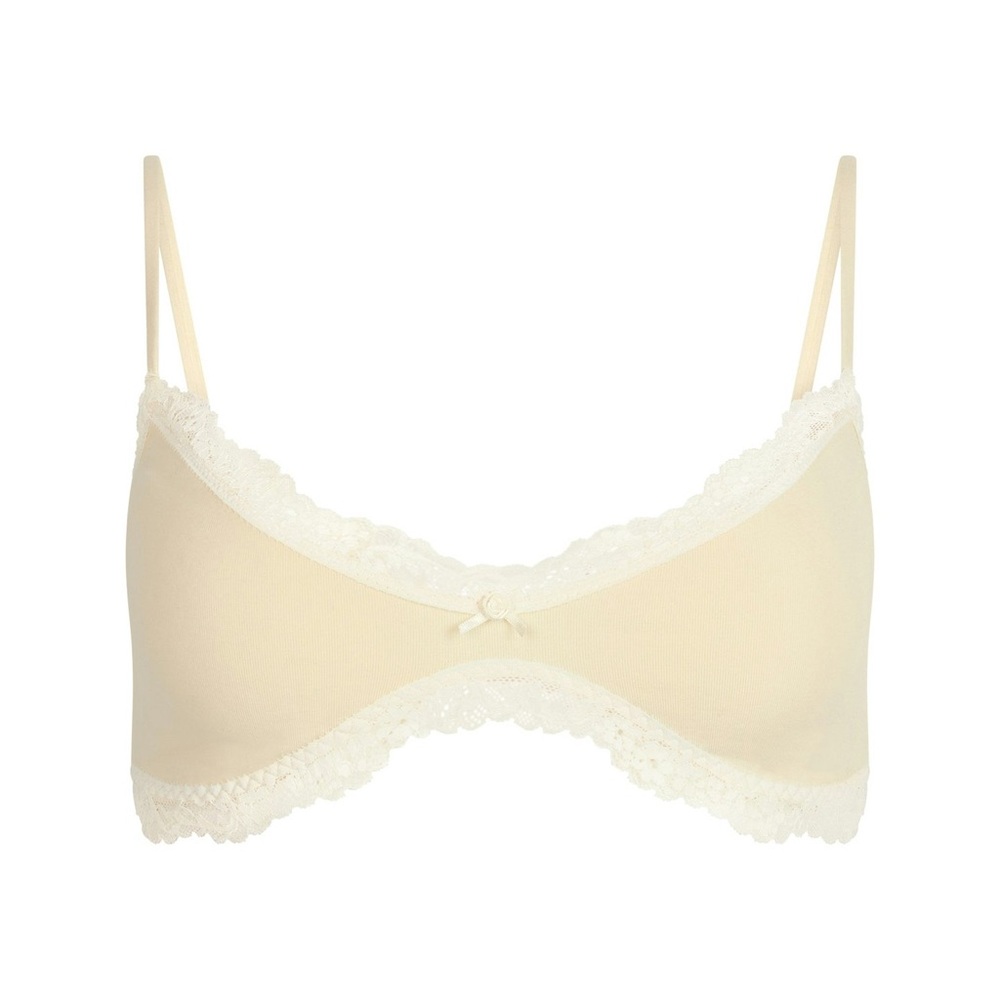 SKIMS Lace Skimpy Scoop Bralette in Butter Yellow